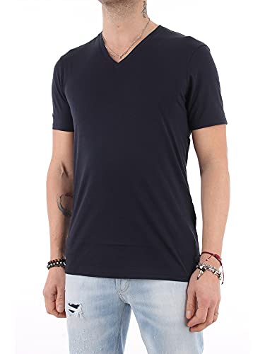 Armani Exchange Pima Cotton V-Neck Camiseta, Azul (Navy 1510), X-Small para Hombre