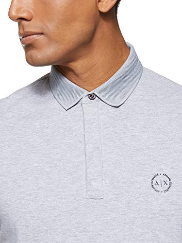 Armani Exchange Small Logo Everyday Polo, Gris (B09b Heather Grey 3929), X-Large para Hombre