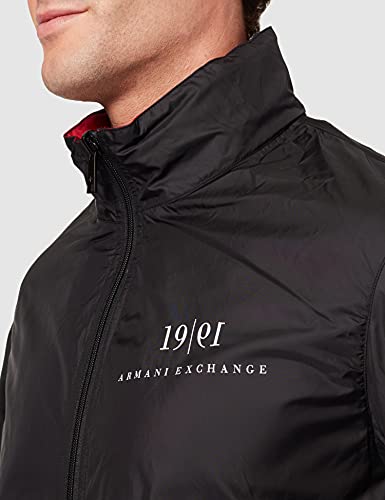 Armani Exchange Windbreaker with hood, reversible. Two pockets. Big logo on back Jacket, RED Heritage Macro/B, L