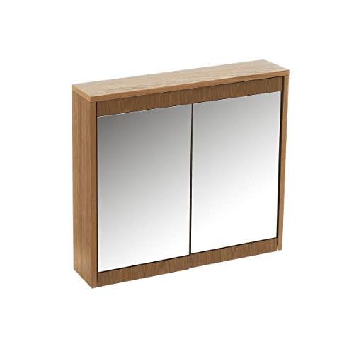 Armario de Baño Espejo marrón de Cristal y MDF de 60x14x54 cm - LOLAhome