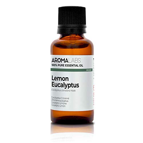 Aroma Labs - Aceite Esencial de Eucalipto Limón - Certificado Orgánico Ecocert - 100% Puro, Natural, Integral - Quimiotipo y Composición Bioquímica Garantizados - Eco-Embalaje en Francia - 30ml