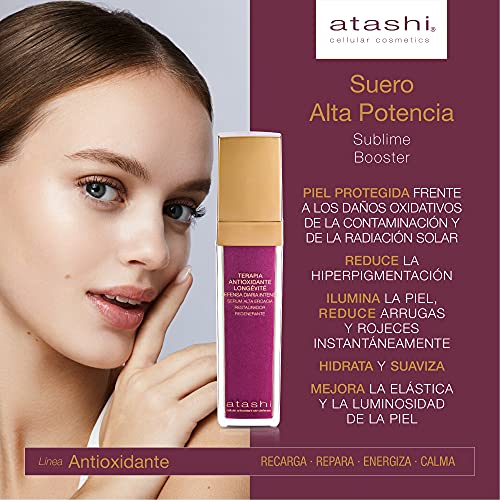 Atashi | Cofre de belleza | Ritual Antioxidante Efecto Nueva Cara | Suero Antioxidante Sublime Booster + Piedra Takimochiii | Con Vitamina C Plus | 30ml