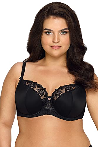 Ava Sujetador Semi-Acolchado Sensual para Mujeres 1921 Freesia, Negro,110C