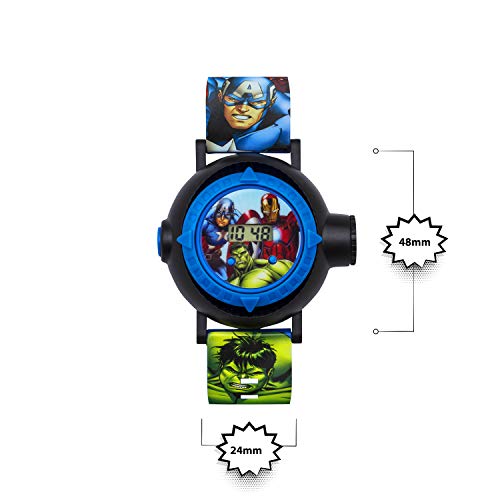 Avengers AVG3536 - Reloj Digital para niños, Digital, con Esfera Multicolor y Correa Azul de PU