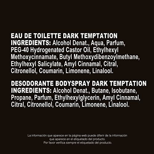 AXE Neceser Hombre  Caja de Regalo Dark Temptation Desodorante BodySpray 150 ml + Eau de Toilette 50 ml