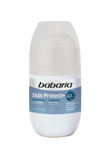 Babaria - Desodorante rollon Skin Protect+ - 0% alcohol - Antitranspirante - 200ml