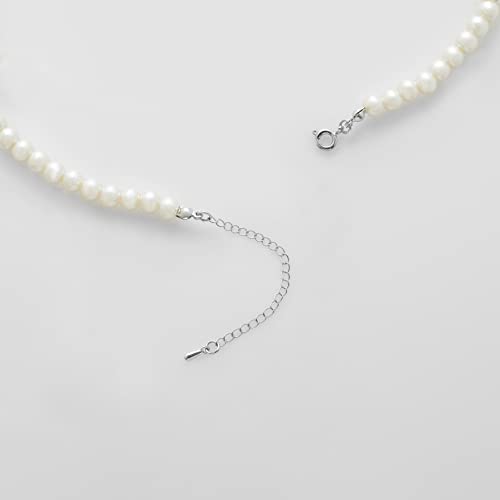 BABEYOND Collar Redondo de Perlas de Imitación de Perlas Collar de Perlas de Boda para Novias Blanco(Diámetro de Perla 6mm)
