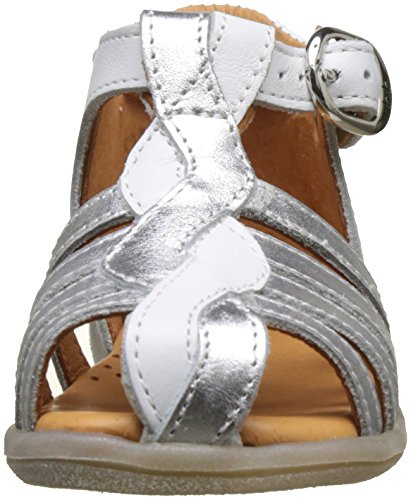 babybotte Tanagra, Sandalias con Punta Cerrada Niñas, Blanco Blanco Plata, 26 EU