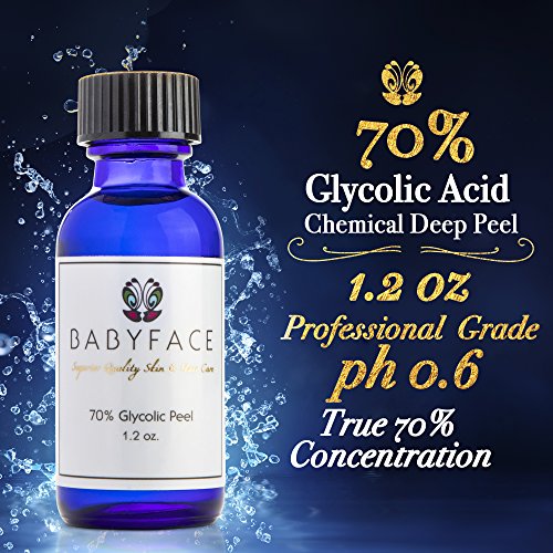 Babyface Peeling Químico Profesional con Ácido Glicólico Concentrado al 70% - Exfoliante Capilar y Facial AHA Estimula el Colágeno Elimina Cicatrices del Acné y Manchas Reduce Arrugas y Líneas Finas