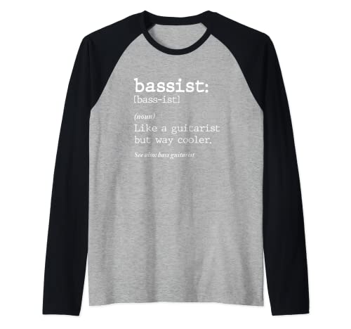 Bajista Instrumento Bass Player Definición Camiseta Manga Raglan