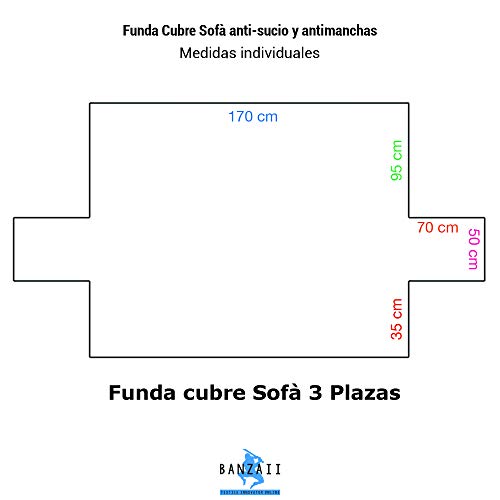 Banzaii Cubre Sofá Funda Sofá Acolchada Reversible – Protector para Sofá 3 Plazas, Crema y Arena