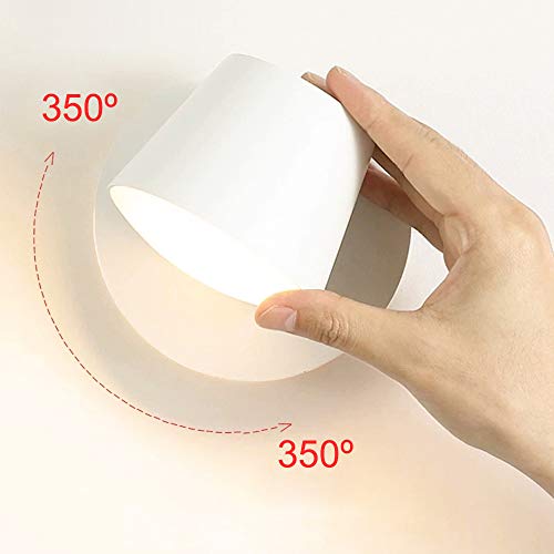 BarcelonaLED Lampara de Pared Aplique Interior con Foco LED Giratorio y Orientable 6W Blanco Cálido 3000K para Dormitorio Lectura Infantil Cabecero Habitación Moderno Nórdico