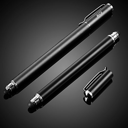 Bargains Depot B&D Stylus Pen 2 en 1 Styli Touch Screen Pen con 20 Puntas de Goma de Repuesto para iPad, tabletas, iPhones, Samsung Galaxy Note/Tab, LG&HTC (Negro, 5.5 Pulgadas)