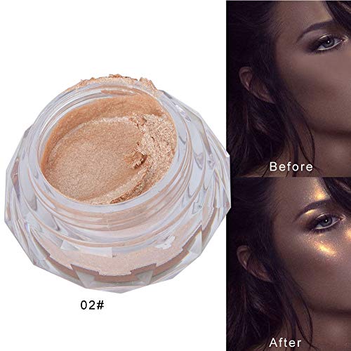 Barra de resaltado de 8 colores para un contorno iluminador que ilumina el rostro, crema de maquillaje resaltador para que los ojos y la cara se vean más brillantes, para el maquillaje del(02#)