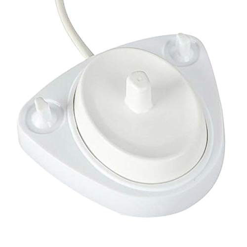 Base Soporte Porta Cepillo de Dientes Eléctrico para Oral B – Incluye 4 Fundas Protectoras de Cabezales Cepillo Dientes para Oral B - Soporte Color Blanco