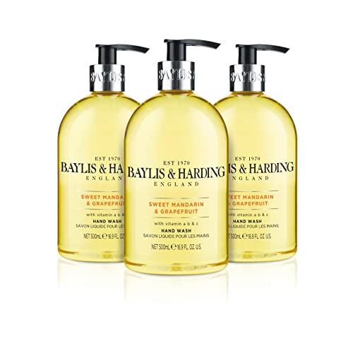 Baylis & Harding Sweet Mandarin y pomelo Lavado a mano, Pack of 3 x 500 ml - Total 1500 ml (el embalaje puede variar)