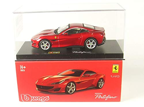 Bburago Ferrari Portofino (escala 1:43), color rojo oscuro metálico