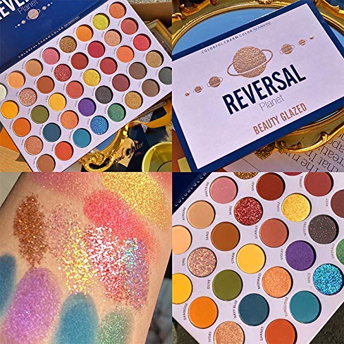 Beauty Glazed 40 Color Reversal Planet Paleta de sombras de ojos Maquillaje de ojos Impermeable Mineral Polvo brillante Brillo Resaltador Sombra de ojos ahumada Paleta de maquillaje Herramientas