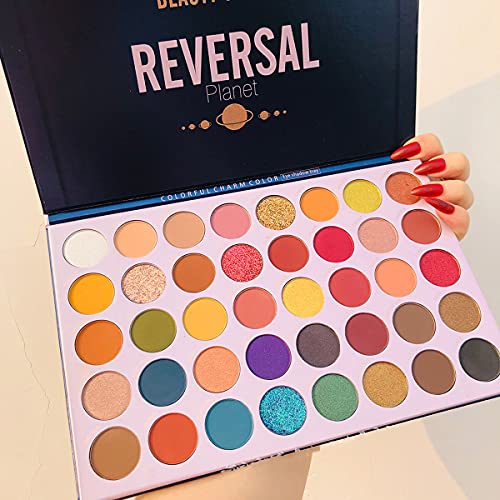 Beauty Glazed 40 Color Reversal Planet Paleta de sombras de ojos Maquillaje de ojos Impermeable Mineral Polvo brillante Brillo Resaltador Sombra de ojos ahumada Paleta de maquillaje Herramientas