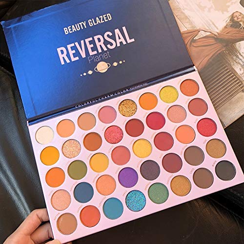 Beauty Glazed 40 Color Reversal Planet Paleta de sombras de ojos Maquillaje de ojos Impermeable Mineral Polvo brillante Brillo Resaltador Sombra de ojos ahumada Paleta de maquillaje Herramientas