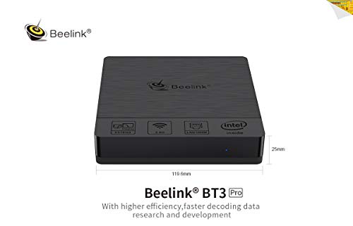 Beelink BT3 Pro II Mini PC Ordenador de sobremesa Soporte Windows 10 Home Sistema, 4GB RAM, 64GB eMMC ROM, Intel Atom x5-Z8350 Procesador, Dual-Band WiFi, Gigabit Ethernet, Salida HDMI/USB/SD/VGA