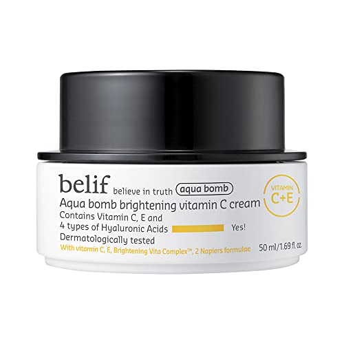 Belif Aqua Bomb Brightening Vitamin C Cream 50ml, Daily Anti Aging Moisturizer Cream for Face