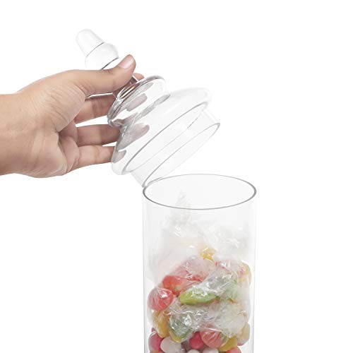 BELLE VOUS Bomboneras de Cristal Transparente Apotecario para Chuches (Pack de 3) Botes de Cristal con Tapa Decorativo Victoriano – para Alimentos, Buffets de Dulces en Fiestas, Bodas, Galletas