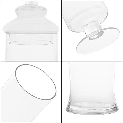 BELLE VOUS Bomboneras de Cristal Transparente Apotecario para Chuches (Pack de 3) Botes de Cristal con Tapa Decorativo Victoriano – para Alimentos, Buffets de Dulces en Fiestas, Bodas, Galletas