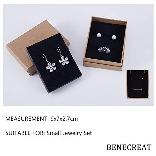 BENECREAT 12 Pack Cajas de Cartón para Collar 9x7x3cm Pequeña Caja de Regalo Rectácula de Pulsera y Pendientes Cumpleaños Boda Festival Día de San Valentín