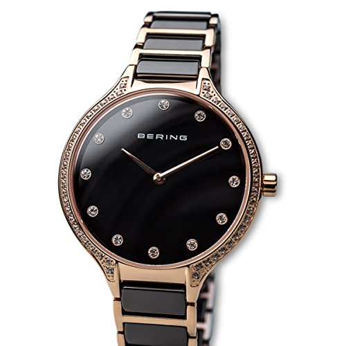 BERING Reloj Analógico Ceramic Collection para Mujer de Cuarzo con Correa en Acero Inoxidable/Cerámica y Cristal de Zafiro 30434-746