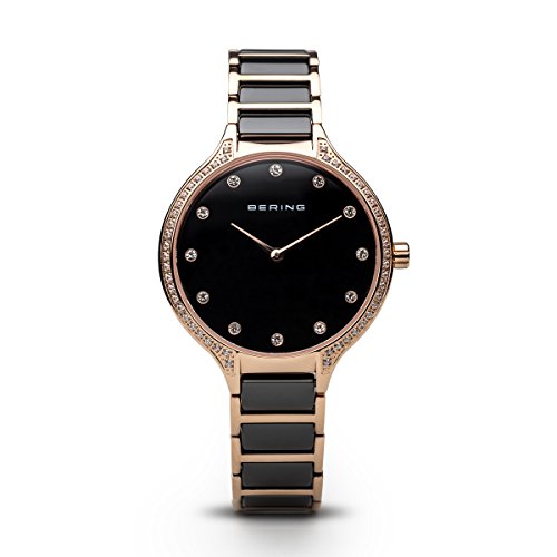 BERING Reloj Analógico Ceramic Collection para Mujer de Cuarzo con Correa en Acero Inoxidable/Cerámica y Cristal de Zafiro 30434-746