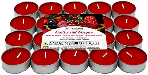 Besch Velas de té aromáticas (Frutos Rojos, 20 Velas)