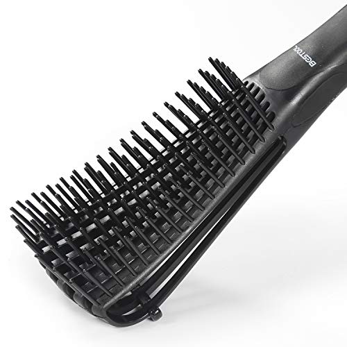 BESTOOL Cepillo para alisar el cabello Cepillos para desenredar el cabello suave y de gran tamaño, de nylon, antiestático, apta para el desenredador natural del cabello (negro)