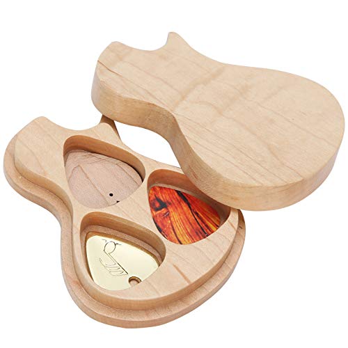 Bicaquu Caja de púas de Guitarra de Material de Madera de Arce fácil de Transportar, Caja de púas de Madera, para Amantes de los Instrumentos, Bandas Profesionales