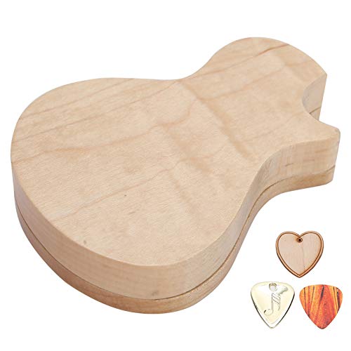 Bicaquu Caja de púas de Guitarra de Material de Madera de Arce fácil de Transportar, Caja de púas de Madera, para Amantes de los Instrumentos, Bandas Profesionales