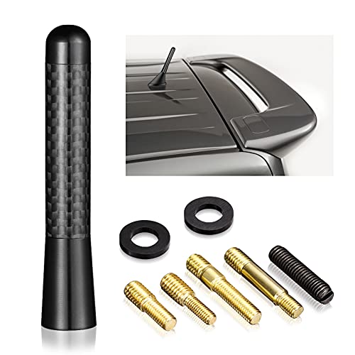 Bingfu Antena Radio Coche Antena Coche Corta Antena Universal para Vehículo Camión SUV Antena para M4.0 M5.0 M6.0 Tornillos Negro Antena FM Am Repuesto Compatible con Todos los Coches