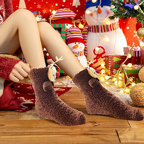 BINXWA calcetines divertidos regalo para mujeres mamá, alces calcetines antideslizantes para mujeres,para mujeres calcetines de casa para mujeres