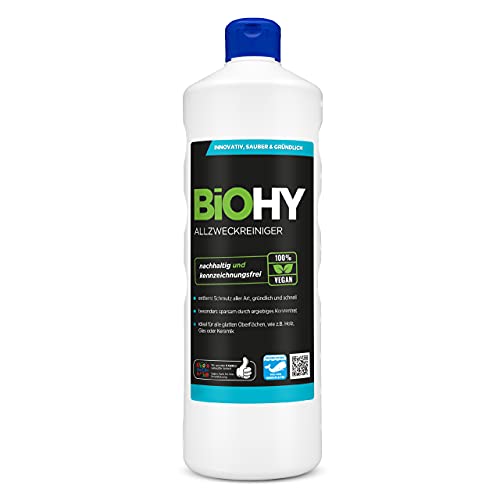 BiOHY Limpiador multiuso, Limpiador de alcohol, Limpiador universal (1 botella de 1 litro) | Limpiador Profesional de Mantenimiento - Producto de Limpieza ecológico (Allzweckreiniger)