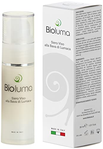 Bioluma Baba de Caracol Suero Facial Hidratante Nutritivo Antiedad con ácido Hialurónico Arginina Argán Aceite de Maca Piel Grasa Seco Mixto Adyuvante Arrugas Revitalizante Rostro Cuello 30ml