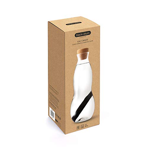 Black + Blum EC002 - Botella de cristal con filtro de carbón activo (1100 ml)