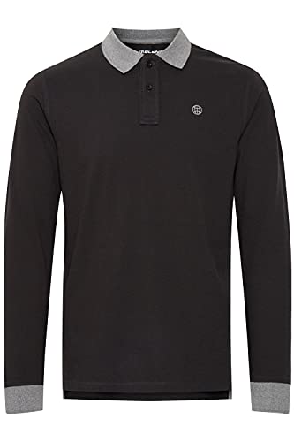 Blend Ralle - Polo de manga larga para hombre con cuello de polo, Phantom Grey (70010), L