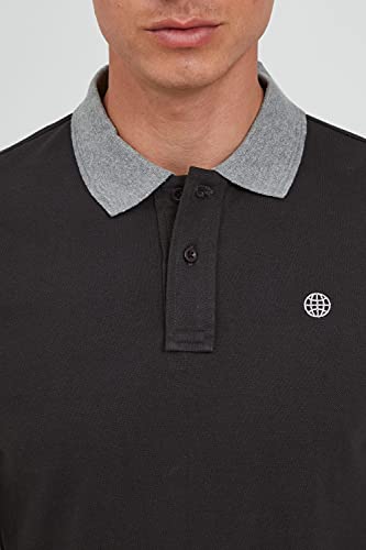 Blend Ralle - Polo de manga larga para hombre con cuello de polo, Phantom Grey (70010), L