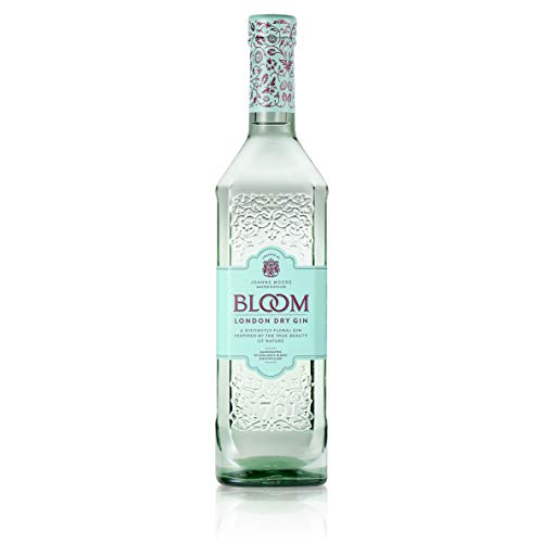 Bloom London - Ginebra seca con cítricos florales, sin azúcar, sin gluten, apta para veganos