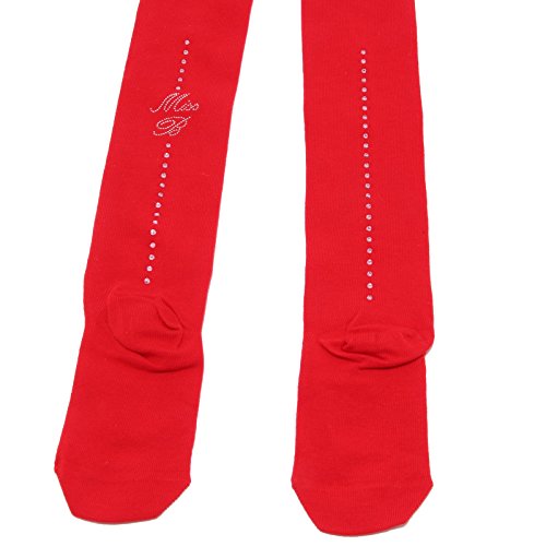 Blumarine 1187W collant bimba MISS red cotton tights girl kid [8 YEARS]