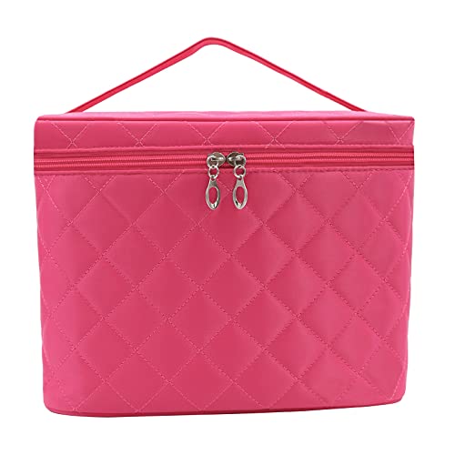 Bolsa de Aseo de Gran Capacidad,Gran Capacidad de Viaje de Maquillaje Organizador,Almacenamiento Cosmético de la Neceser Ideal para Mujeres y Niñas (Rojo)