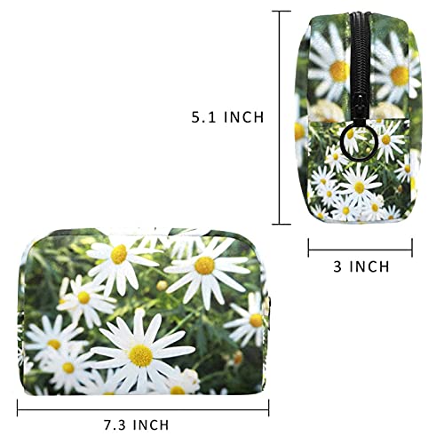 Bolsa de maquillaje bolsa de cosméticos Organizador de viaje Neceser Embrague Daisy Camomile Camomile Blossom 18.5x7.5x13cm