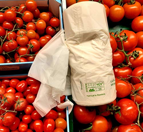 Bolsas Biodegradables y Compostables 35X45cm - 400 Bolsas, certificadas TUV Austria Conforme EN13432 y Fabricadas en la Unión Europea, Extra Resistentes- con Fondo Doble Reforzado