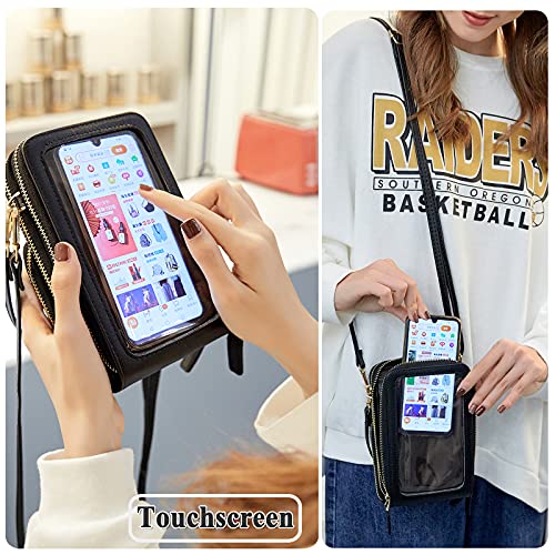 Bolso de Teléfono Móvil con Pantalla Táctil para Mujer,Bandolera Pequeña, Cuero PU Crossbody Bolsa con Ranuras para Tarjeta y Correa Ajustable,Regalos para el Dia de la Madre