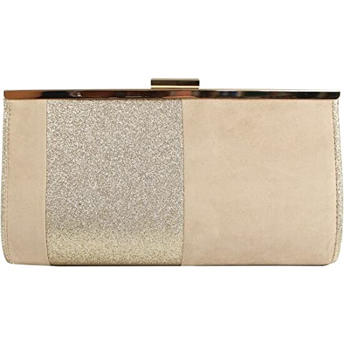 Bolso fiesta mujer clutch bolso de noche con cadena Eferri, Gris