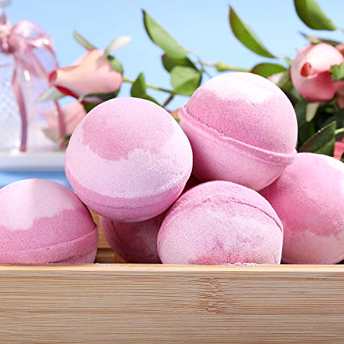 Bomba de Baño, Green Canyon Spa Set Regalo Mujer 6x4.2oz Aceites Esenciales Naturales Fragancia Lavanda Caja Regalo Spa para Cumpleaños Navidad Festival Bath Bombs Gift Set 6 X 4.2oz Natural Essential